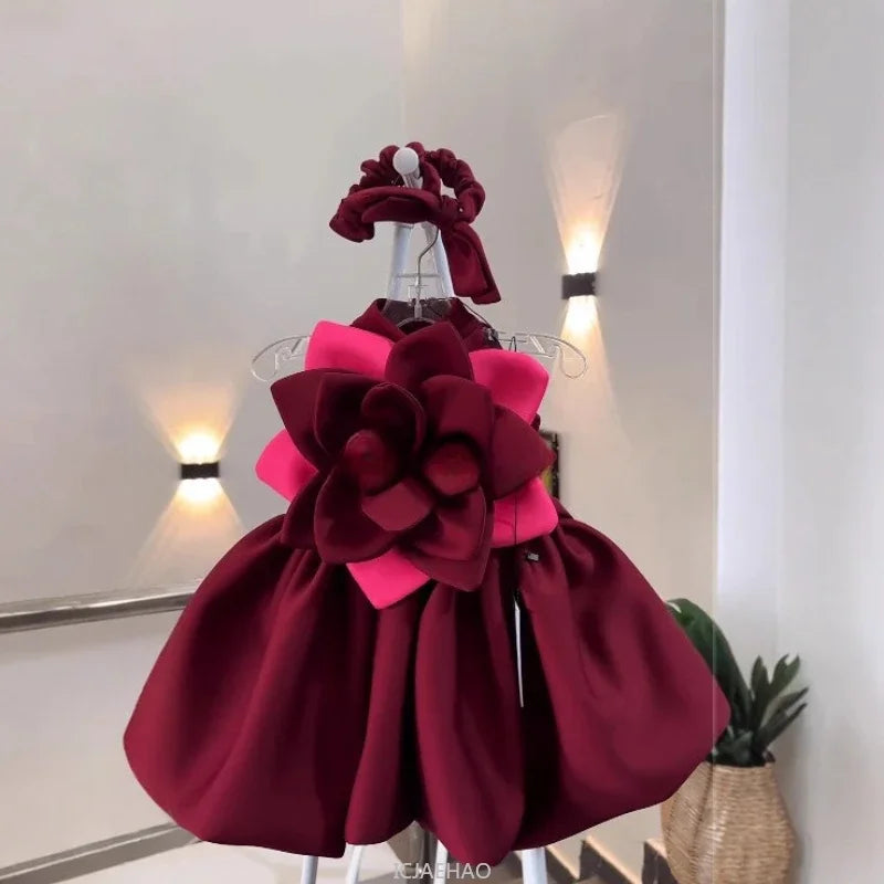 Floral Girls Birthday Wedding Party Dress