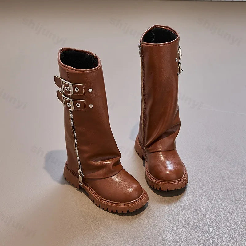 Children Boots Comfortable Anti Slip Zipper