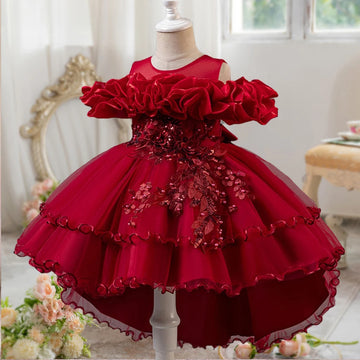 GIRLS COMMUNION GOWN PROM KIDS ELEGANT EVENING CEREMONY DRESS