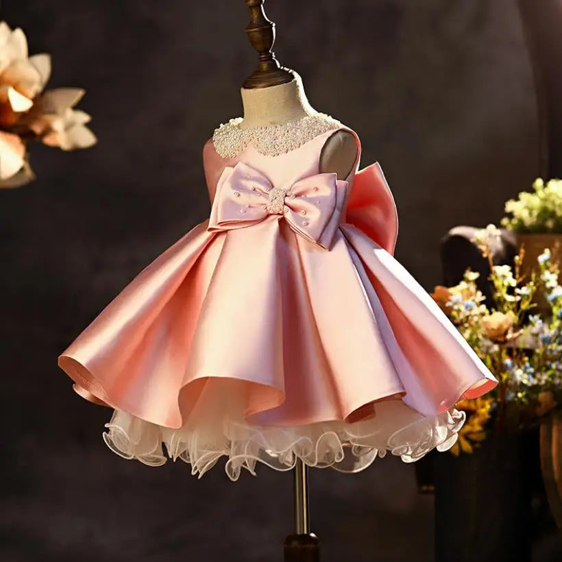 Bow Beading Design Birthday Party Princess Dress