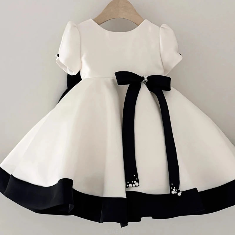 French Style Baby Girl Satin Dress
