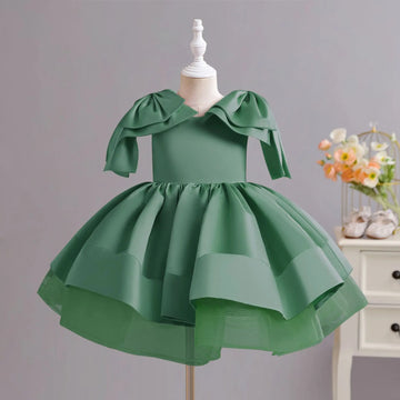 High Quality Satin Bowknot Party Dress
