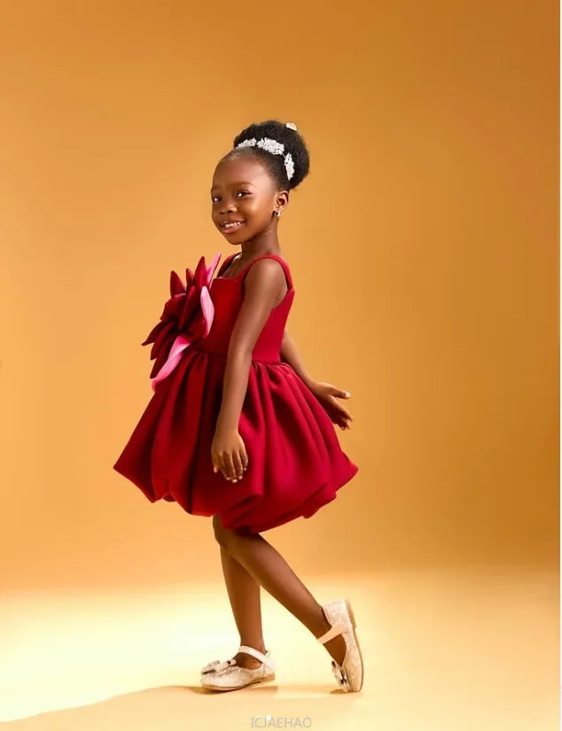 Floral Girls Birthday Wedding Party Dress