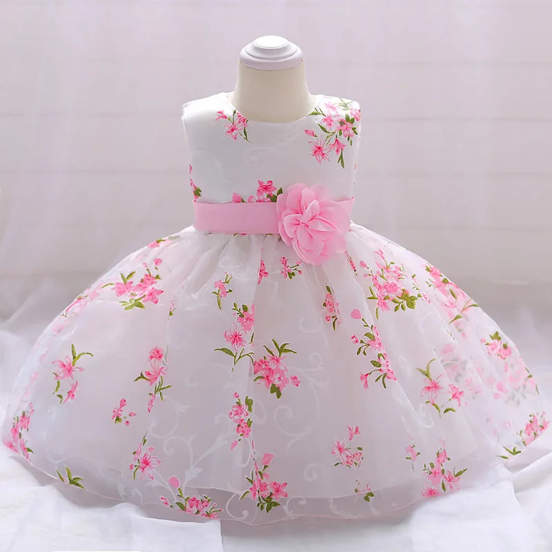 Baby Birthday Princess Party Flowers Baptism Dress