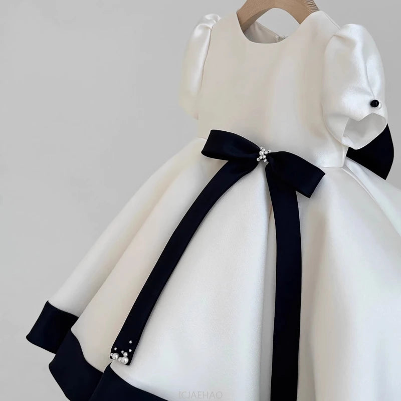 French Style Baby Girl Satin Dress