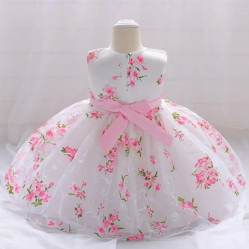 Baby Birthday Princess Party Flowers Baptism Dress