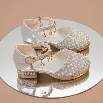 Girls High Heeled Shoes for Party Glitter