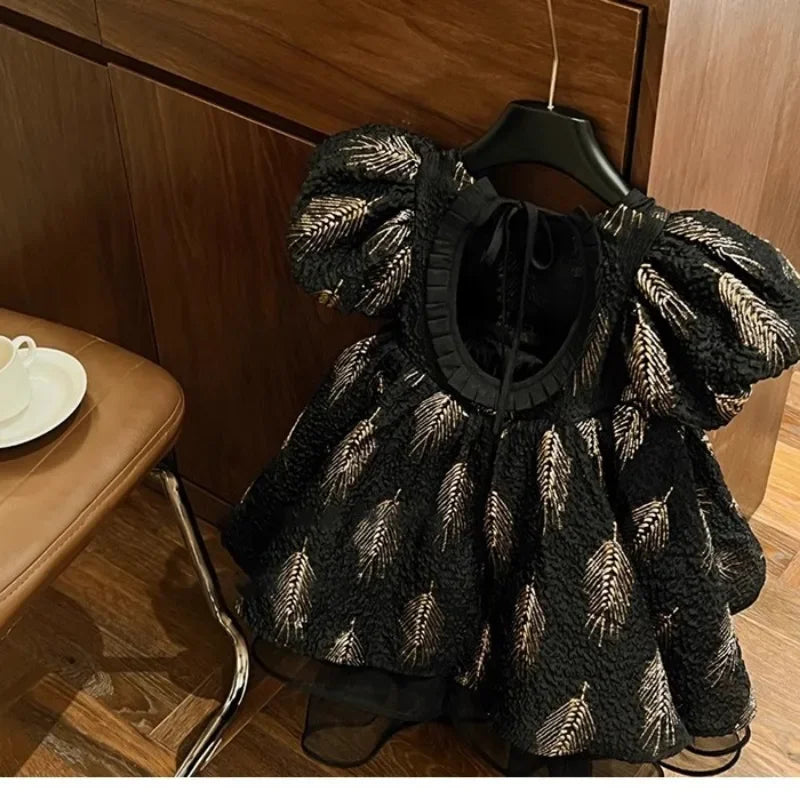 Bronzing Banquet Autumn Fashion Outdoor Party Dress