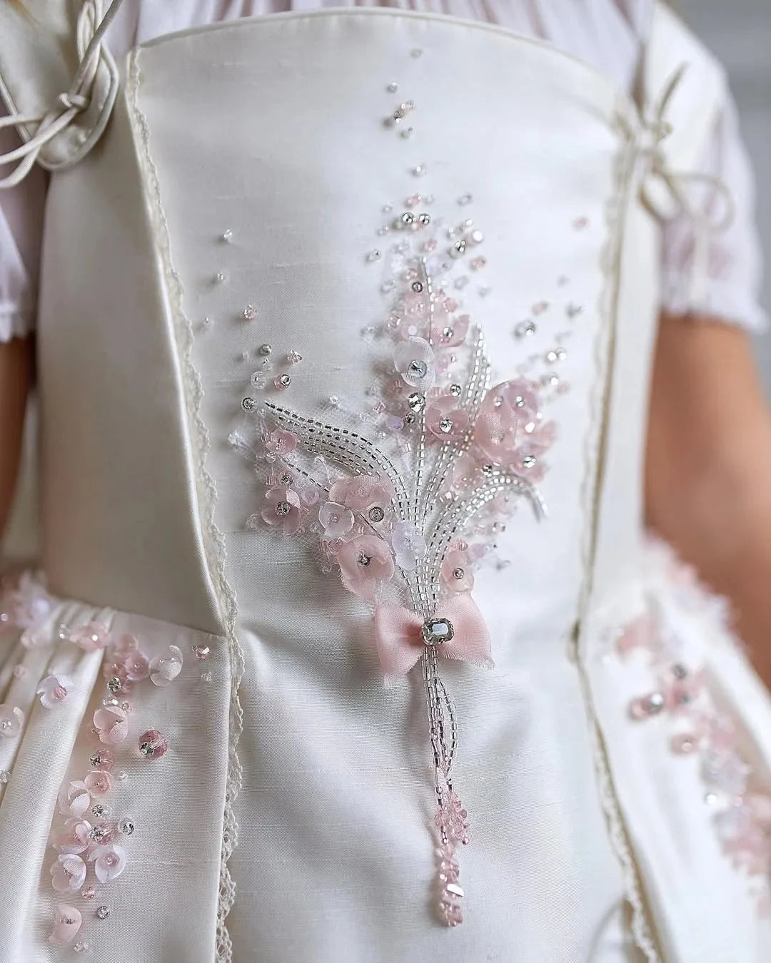 Princess White Flower Girl Dress for Wedding Birthday Party